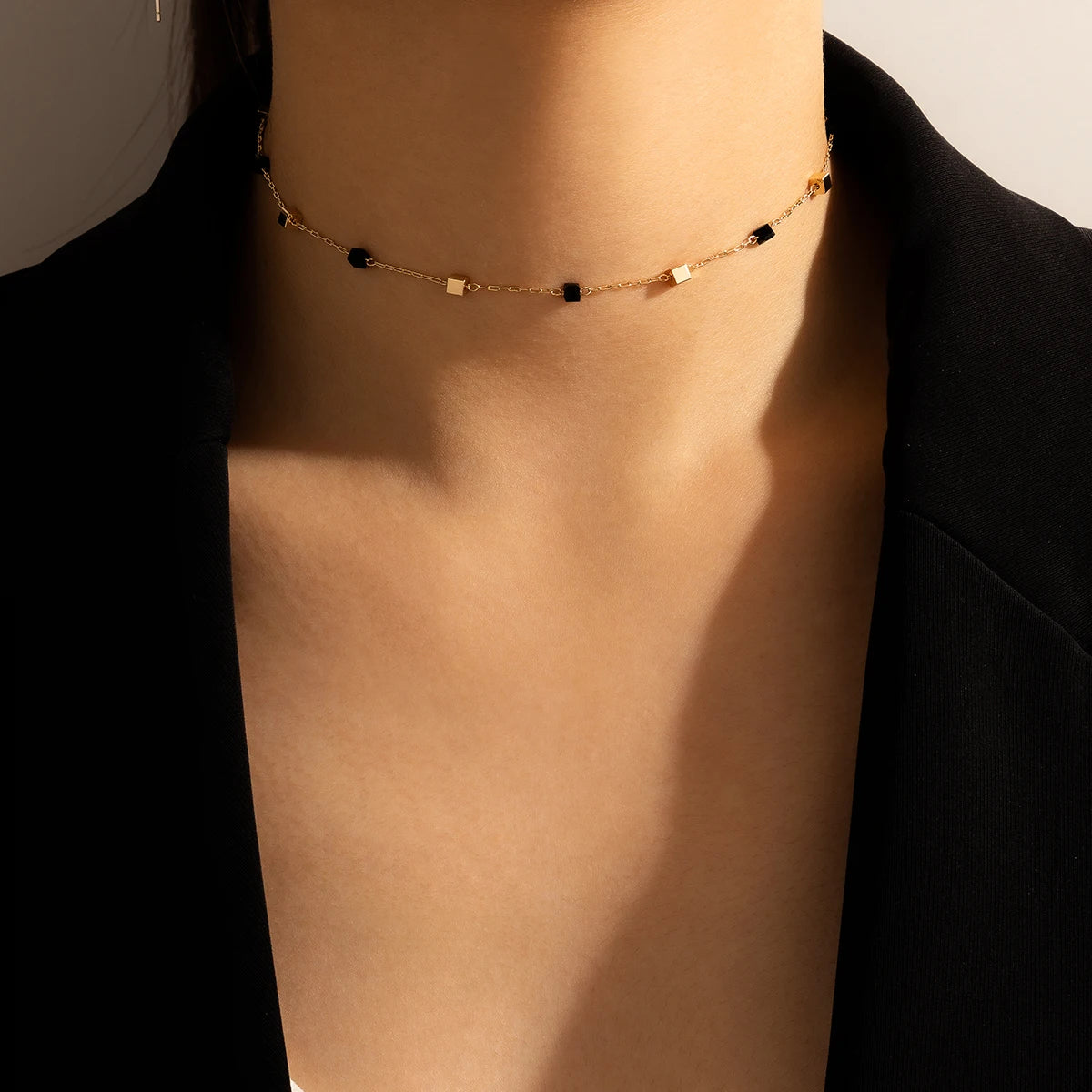 Tocona Elegant Beaded Clavicle Chain Choker Neckalce for Women Charms Alloy Metal Adjustable Party Jewelry Collar 17034