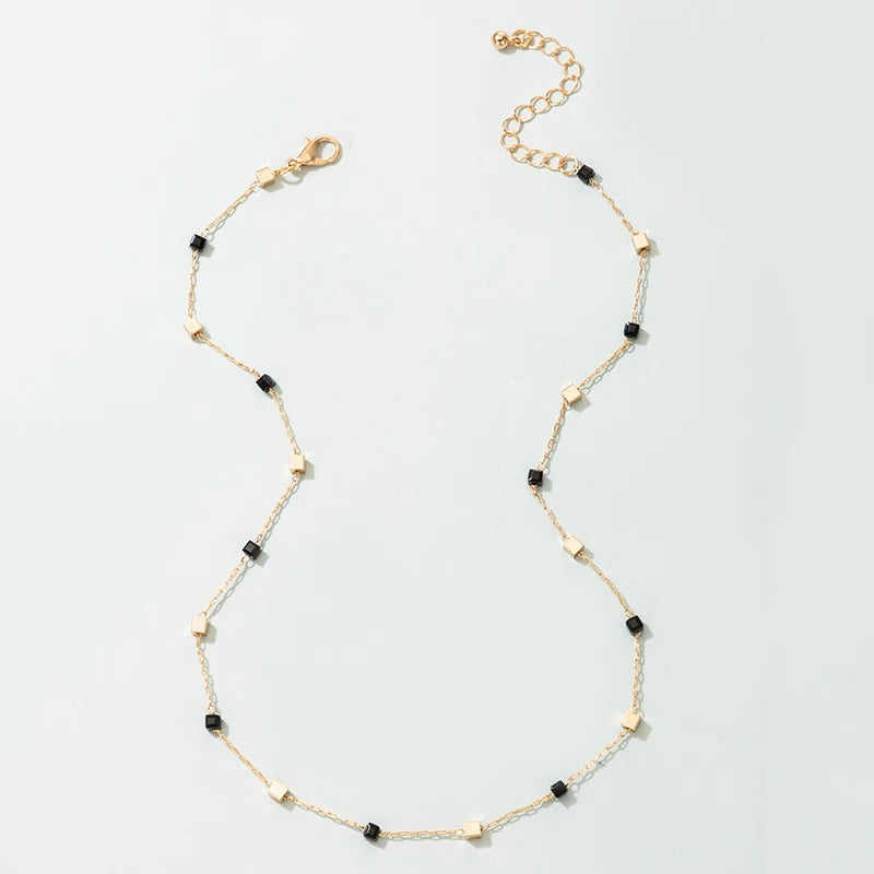 Tocona Elegant Beaded Clavicle Chain Choker Neckalce for Women Charms Alloy Metal Adjustable Party Jewelry Collar 17034