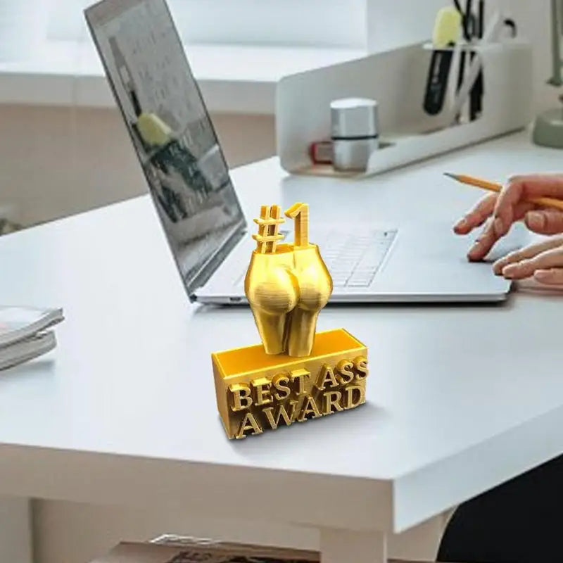 Best Ass Award Creative Best Butt Trophy Gold Plated Trophy Ornament Resin Crafts Gift Bedroom Desktop Home Decoration
