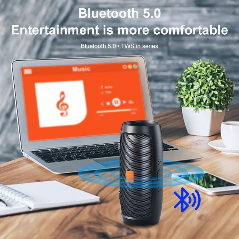 Wireless Portable Stereo TWS Bluetooth Dual Speaker Subwoofer Music Playback Waterproof Speaker Support FM Radio TF