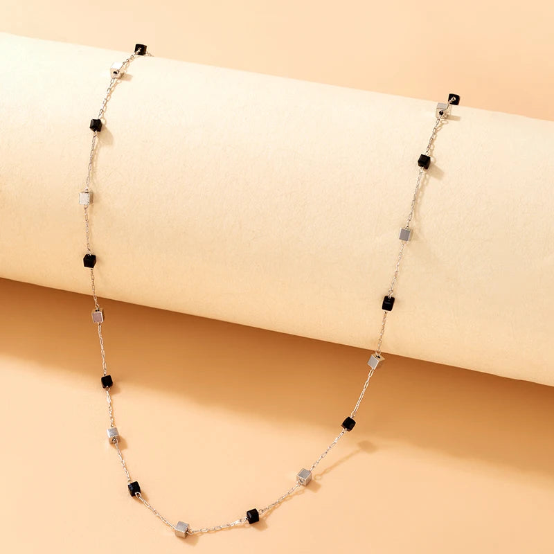 Tocona Elegant Beaded Clavicle Chain Choker Neckalce for Women Charms Alloy Metal Adjustable Party Jewelry Collar 17034
