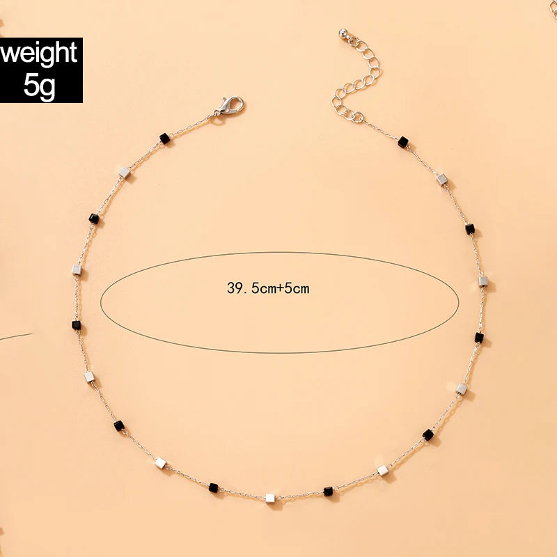 Tocona Elegant Beaded Clavicle Chain Choker Neckalce for Women Charms Alloy Metal Adjustable Party Jewelry Collar 17034