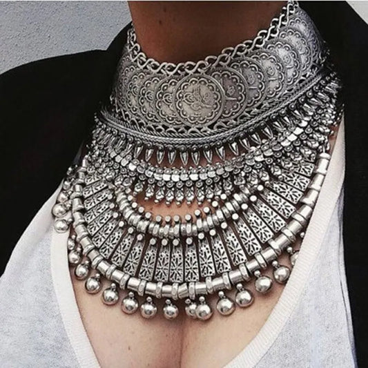 Ztech Collar Coin Necklace & Pendant Vintage Crystal Maxi Choker Statement Collier female Boho Big Fashion Women Jewellery Gifts