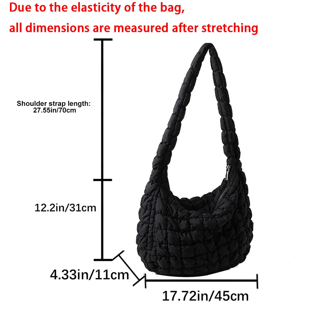 Quilted Padded Crossbody Bag for Women Pleated Bubbles Cloud Shoulder Bags Large Tote Bucket Designer Bag Ruched Handbags 2023