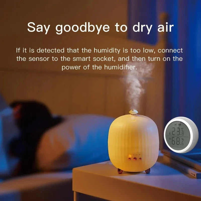 Tuya Smart ZigBee Temperature Humidity Sensor Intelligence Scene Real-time Detecting Thermometer Alexa Google Home Voice Control