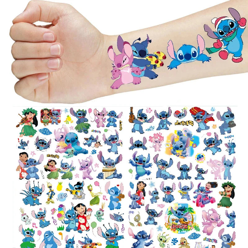 Disney Anime Lilo & Stitch Tattoo Stickers Kawaii Stitch DIY Stickers Birthday Party Decoration Cartoon Children Toy Gifts