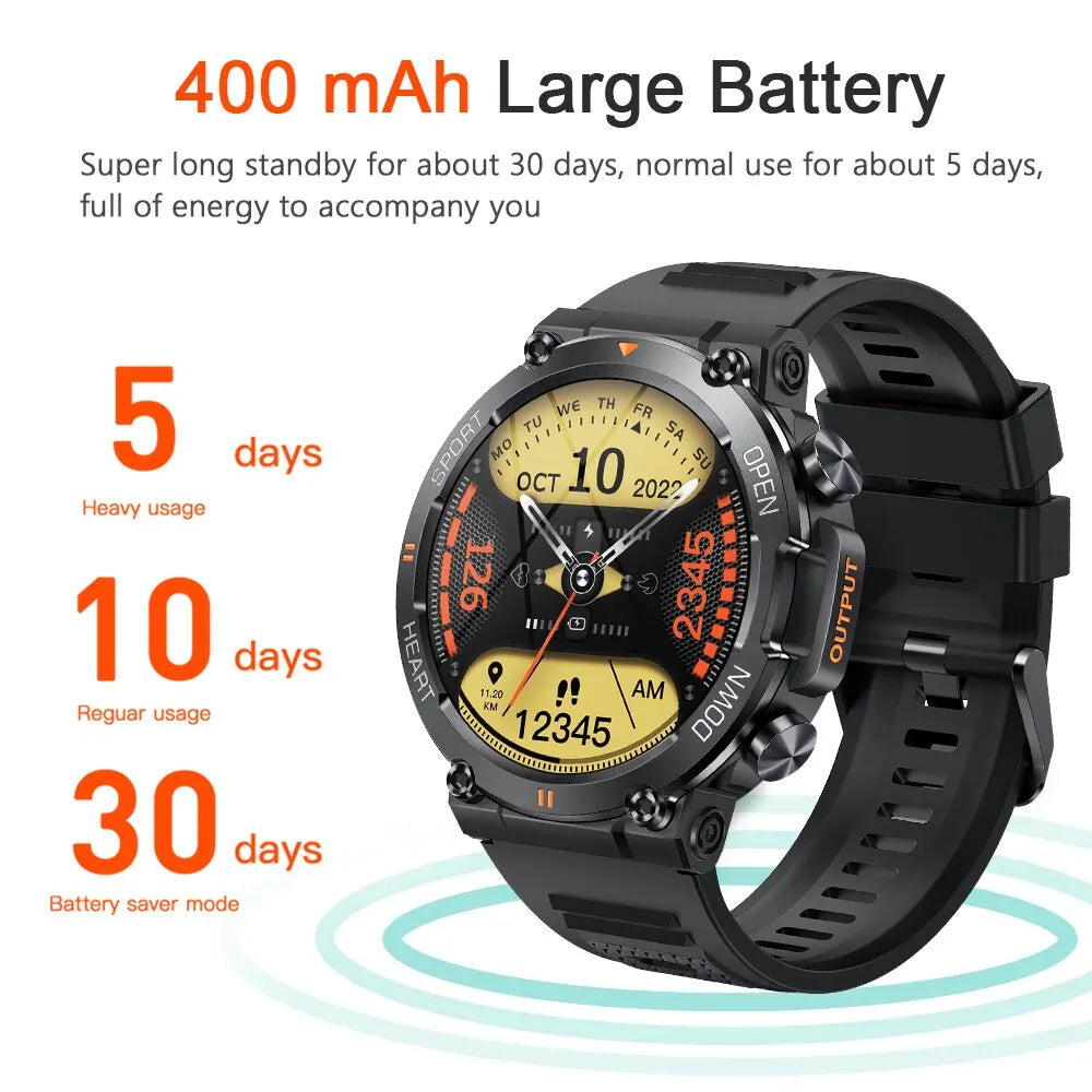 MEVADEN 1.39 Inch HD Bluetooth Call Smart Watch Men Sports Fitness Tracker Heart Monitor 400mAh Smartwatch For Android IOS K56