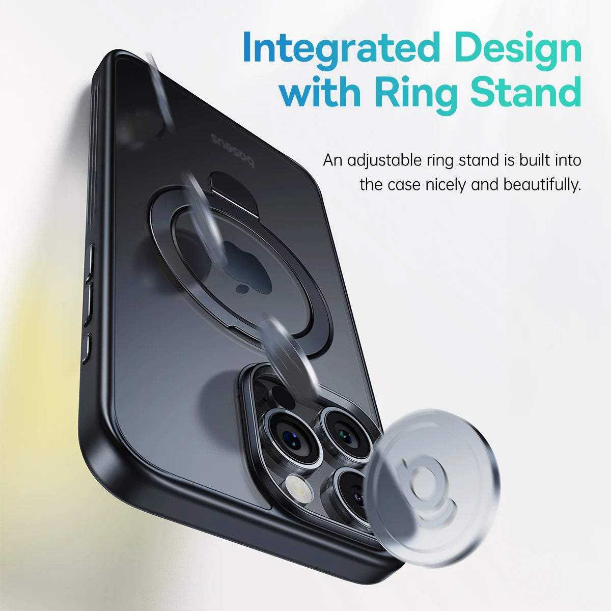 Baseus Magnetic Stand Case for iPhone 15 Pro 15 14 13 Pro Max Plus Case 180° Adjustable Kickstand Ring Magnetic Charging Case