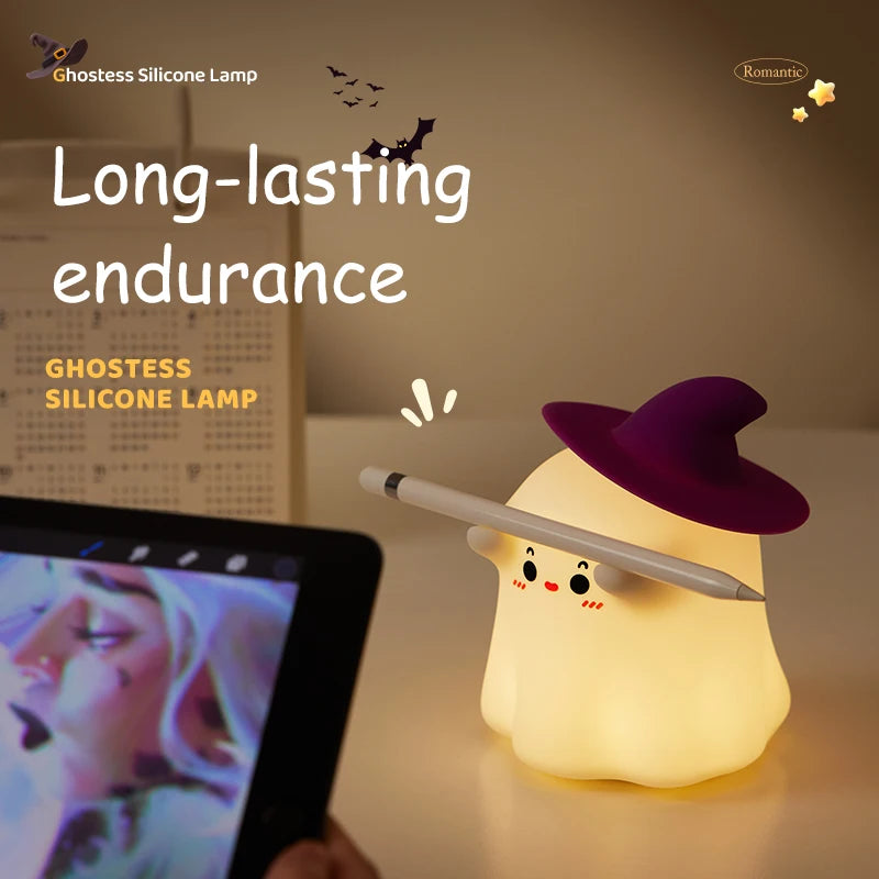 Halloween Led Night Light Silicone Table Lamp Mushroom Pumpkin Ghost Cute Cartoon Kid Birthday Gifts Nursery Bedroom Nightlight