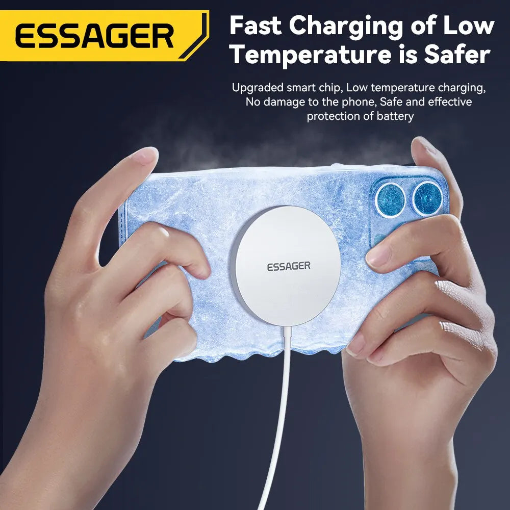 Essager 15W Magnetic Qi Wireless Chargers Fast Charging for iPhone 14 13 12 Pro Max PD Fast Charging For Xiaomi Pad Adapter