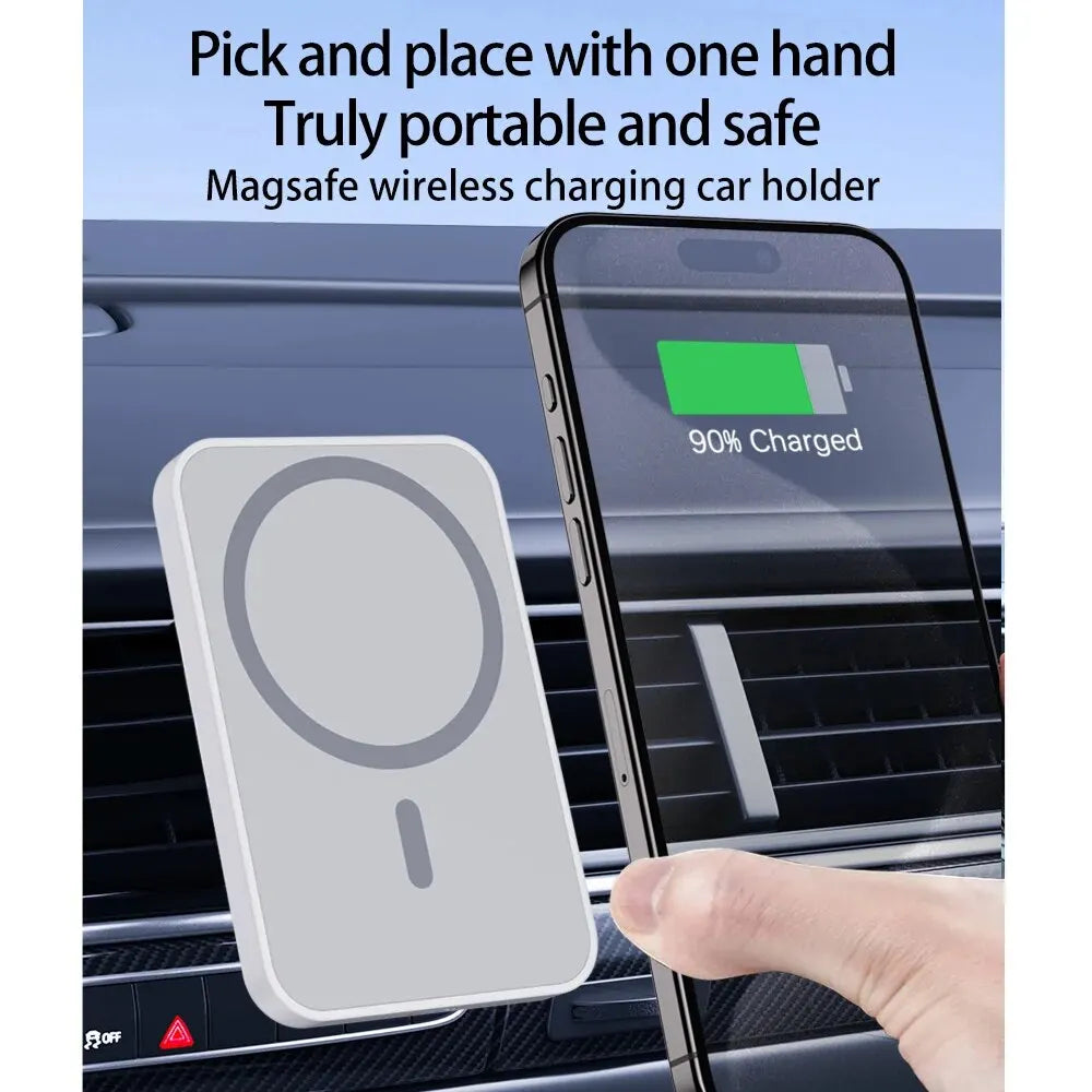 15W Magnetic Car Wireless Charger Macsafe for iPhone 12 13 14 15 Pro Max Mini Air Vent Car Phone Holder Stand Fast Car Charging