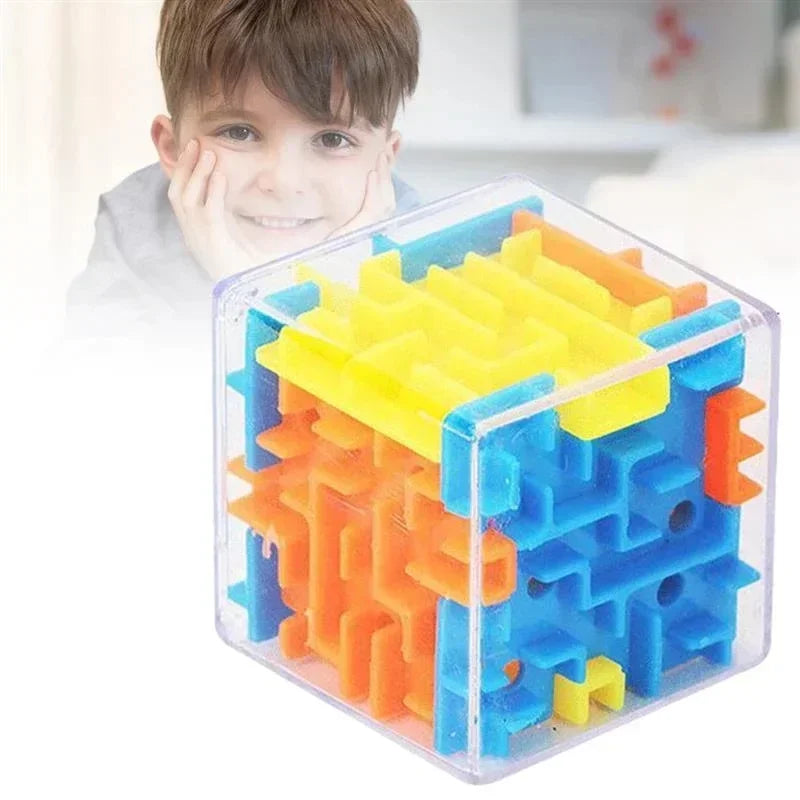 3D Maze Magic Cube Six-sided Transparent Puzzle Speed Cube Rolling Ball Magic Cubes Maze Toys For Children Stress Reliever Toys