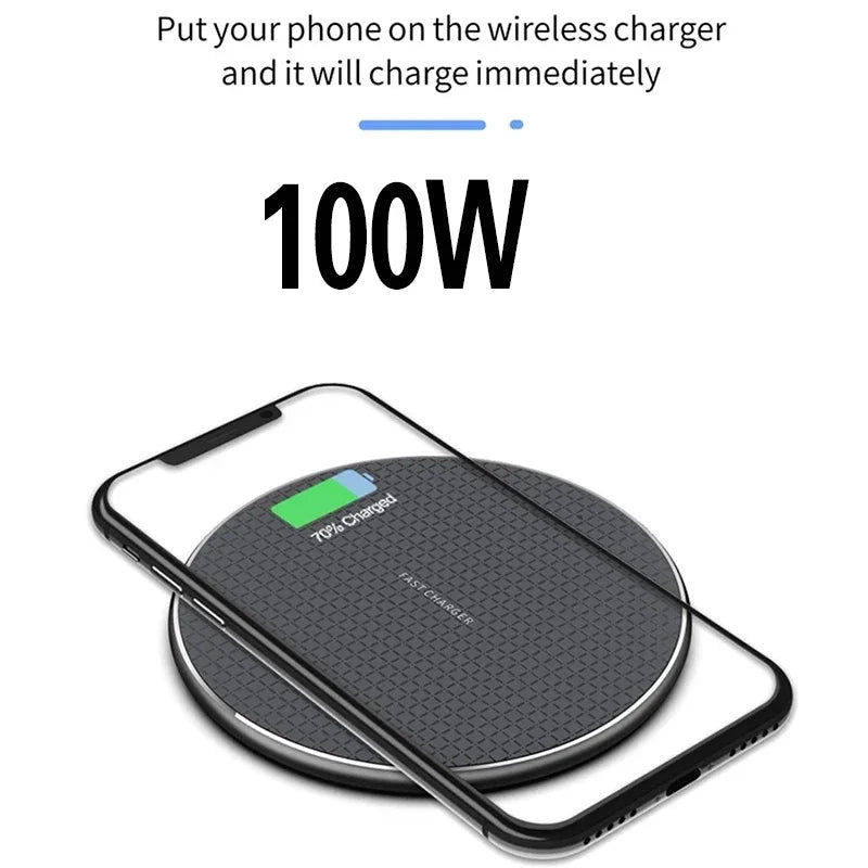 200W Wireless Charger for iPhone 14 13 12 15 Xs Max X XR Plus Super Fast Charging Pad for Ulefone Doogee Samsung Note 9 Note S21