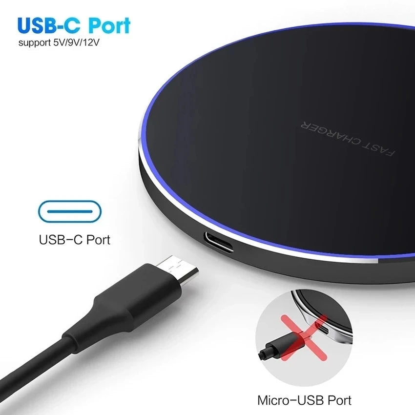 100W Wireless Charger USB C Fast Charging Pad Quick Charge QC 3.0 For iPhone 14 13 12 13 XS XR 15 Samsung S22 S21 S20 S9 S10 S8