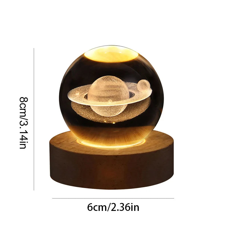 LED Night Light Milky Way Galaxy Solar System Crystal Ball Children Night Lamp Bedroom Ambient Light Creative Gift Night Light