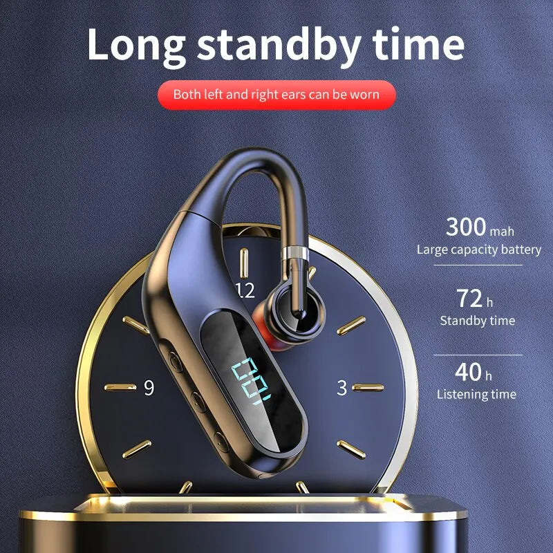 KJ10 Bluetooth Headphones with Real-time Digital Display HD Sound Quality Durable Endurance with Painless Sports Headphones