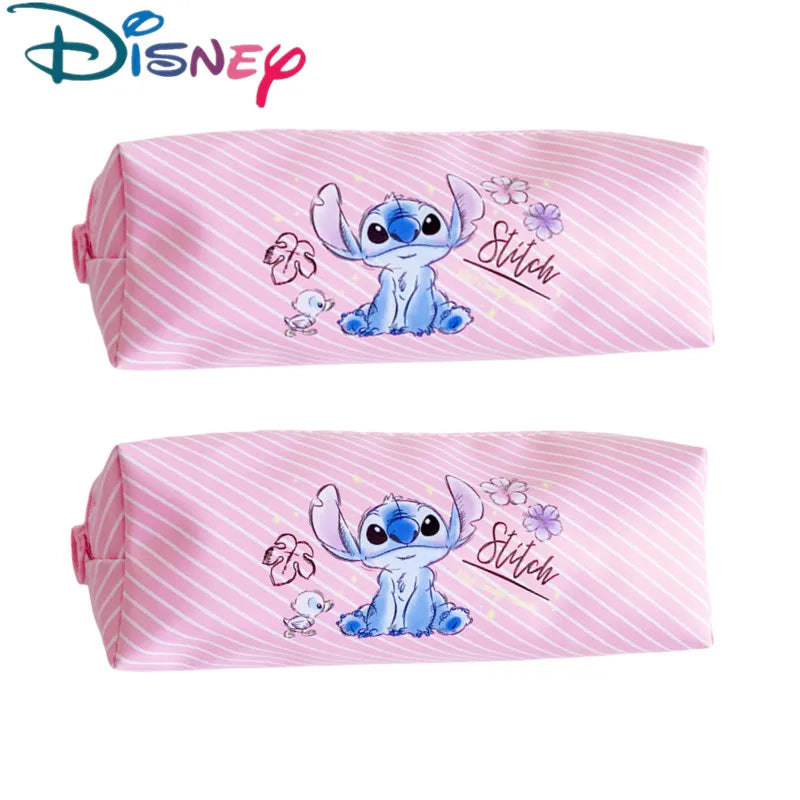 New Disney Stitch Anime Pencil Case Stitch Print Pen Bag Cartoon Students Storage Bag Stationery kids Toy Christmars Gift