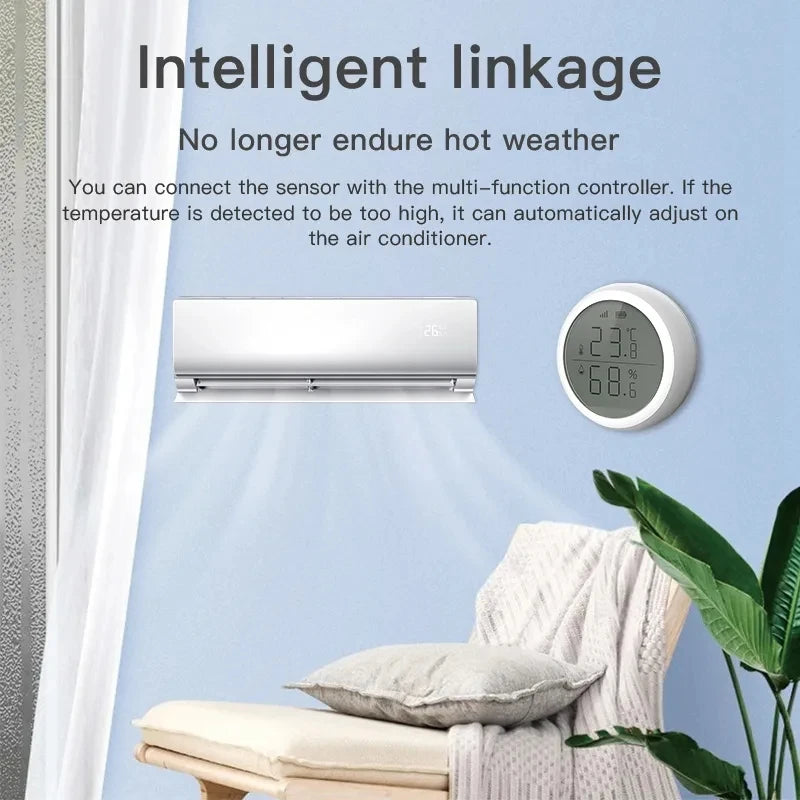 Tuya Smart ZigBee Temperature Humidity Sensor Intelligence Scene Real-time Detecting Thermometer Alexa Google Home Voice Control