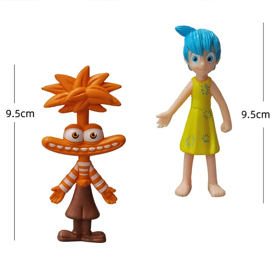 6Pcs/Set New Inside Out 2 Action Figure Toy Cartoon Movie Joy Anxiety Anger Sadness Disgust Fear Model Doll Figurines Kids Gift