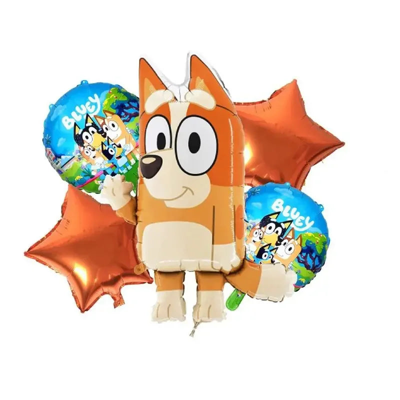 New 2024 Animated Film Bluey Aluminum Film Balloon Cartoon Cute Children'S Game Toy Birthday Balloon