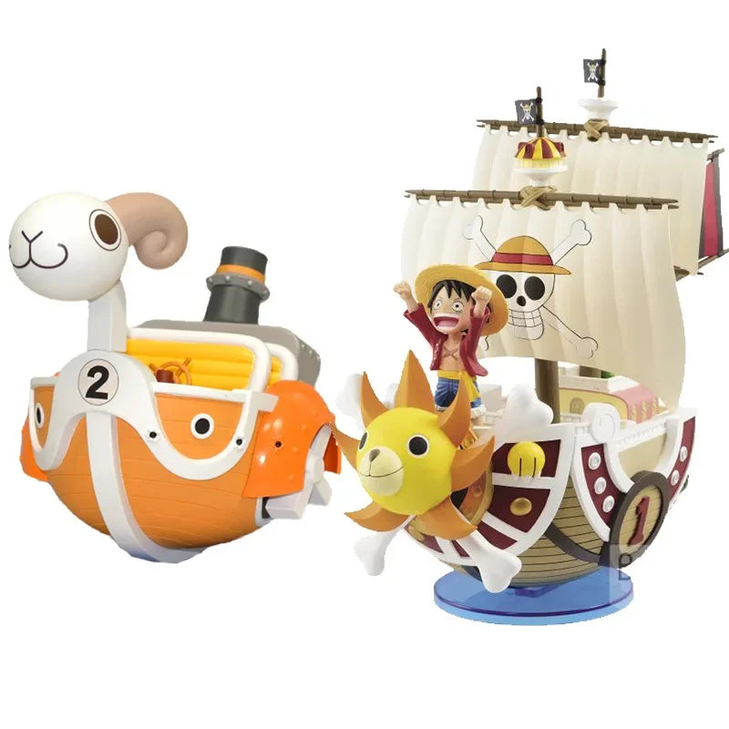 One Piece Ship Figure Luffy Model Toy Peripheral Super Cute Mini Boat Zoro Assembled Model One Piece Ship Kid Birthday Gift