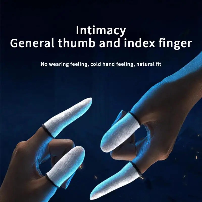 2 Pcs Mobile Game Fingertip Gloves Sweatproof Anti-slip Touch Screen Finger Sleeve Breathable Gaming Fingertip Cover For Gamer