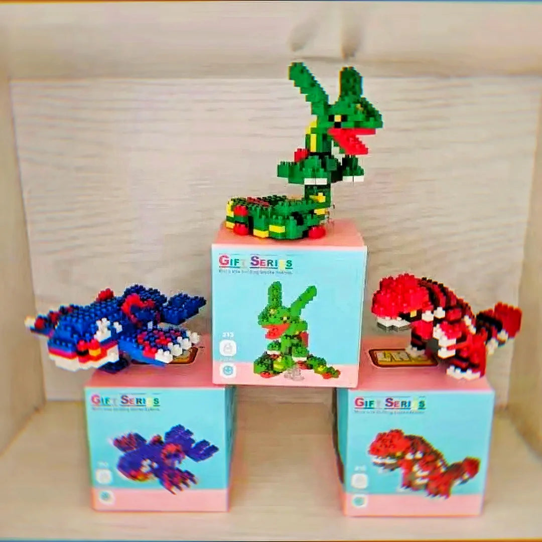 Pokemon Small Blocks Nanoblock Charizard Kyogre Groudon Rayquaza Model Education Graphics Toys for Kids Birthday Gift Toys