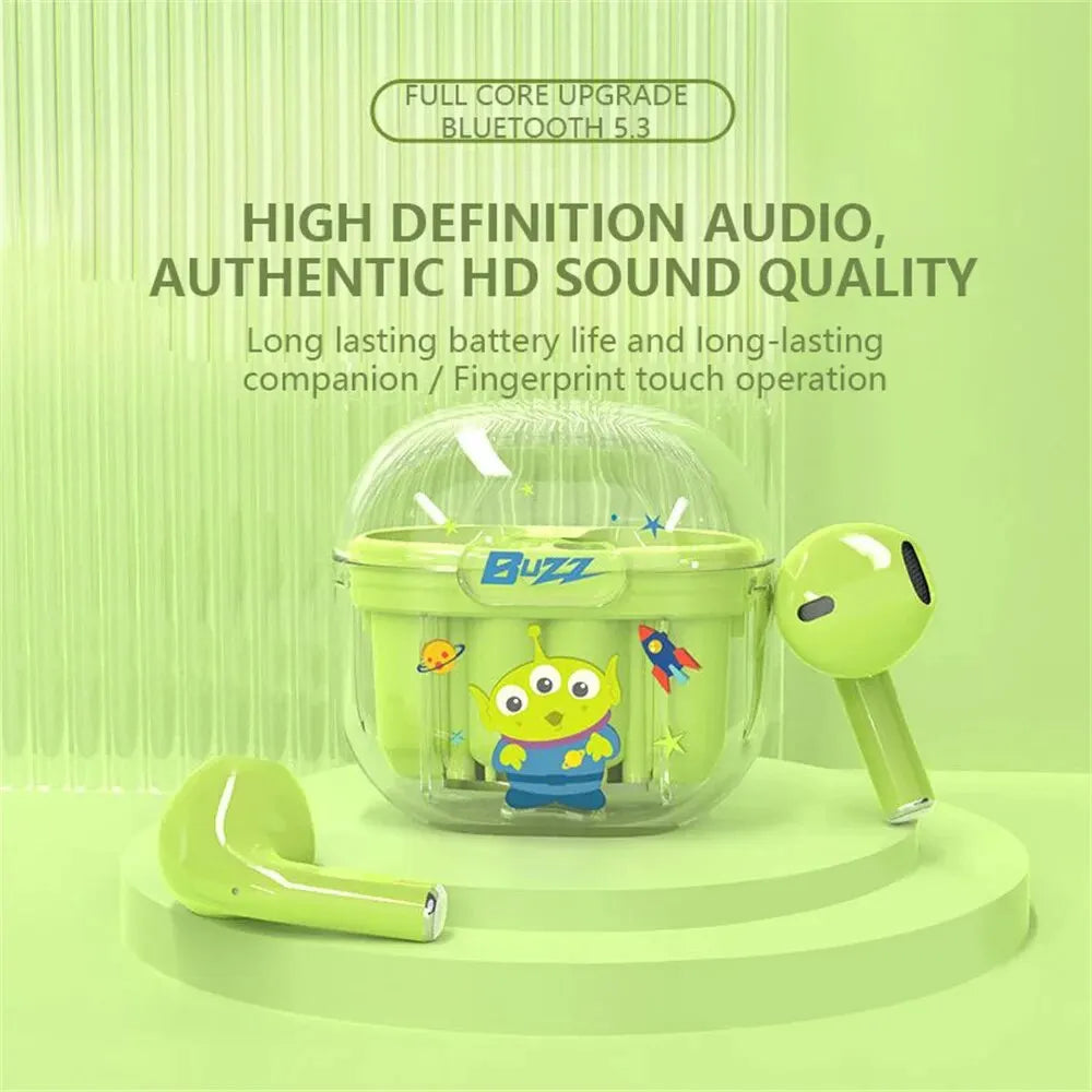 Disney HIFI Sound Wireless Headset TWS Bluetooth 5.3 Mini Cartoon Earbuds Noise Reduction Earphone Long Battery Life