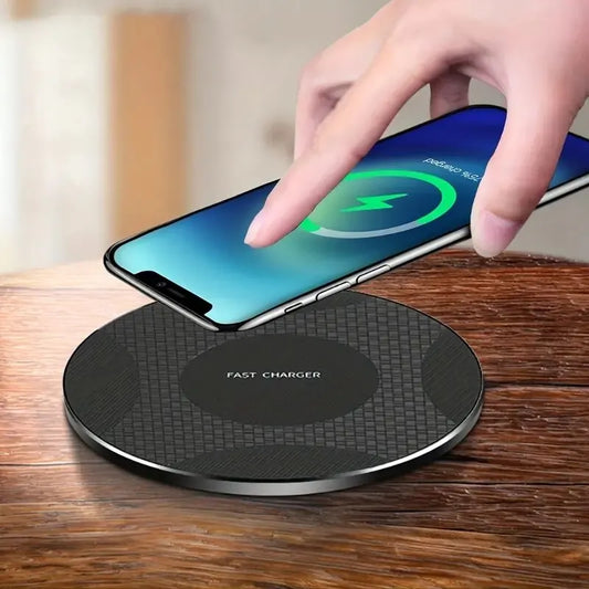 Fast Wireless Charger Pad Stand Desktop Ultra-thin 10W Mobile Phone Charging Dock Station For iPhone 14 13 12 11 Samsung Xiaomi