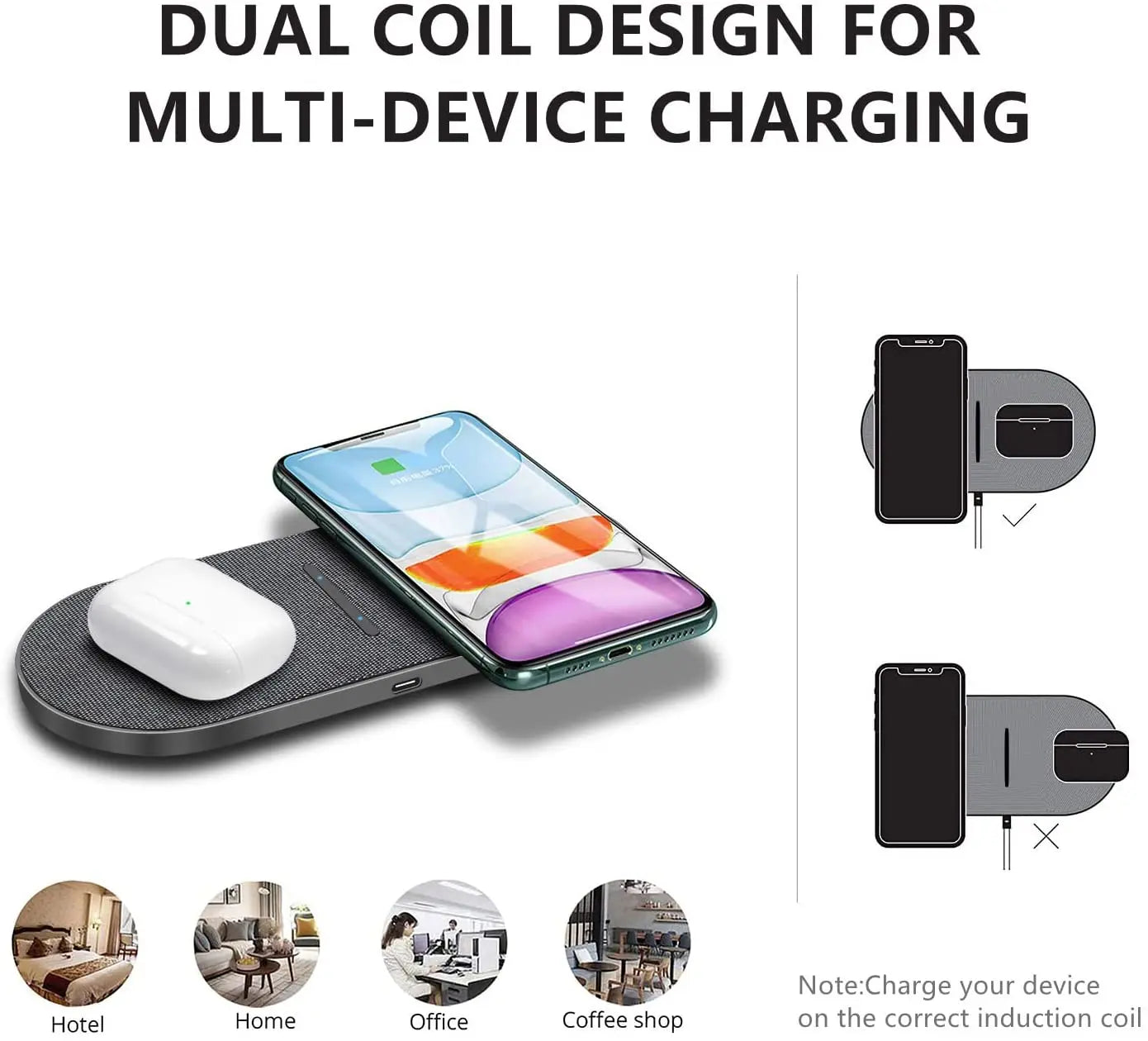 2 In 1 Dual Wireless Charger 40W For iPhone 15 14 13 12 11 XS XR X 8 Airpods 3 Pro Samsung S23 S22 S21 Double Fast Charging Pad