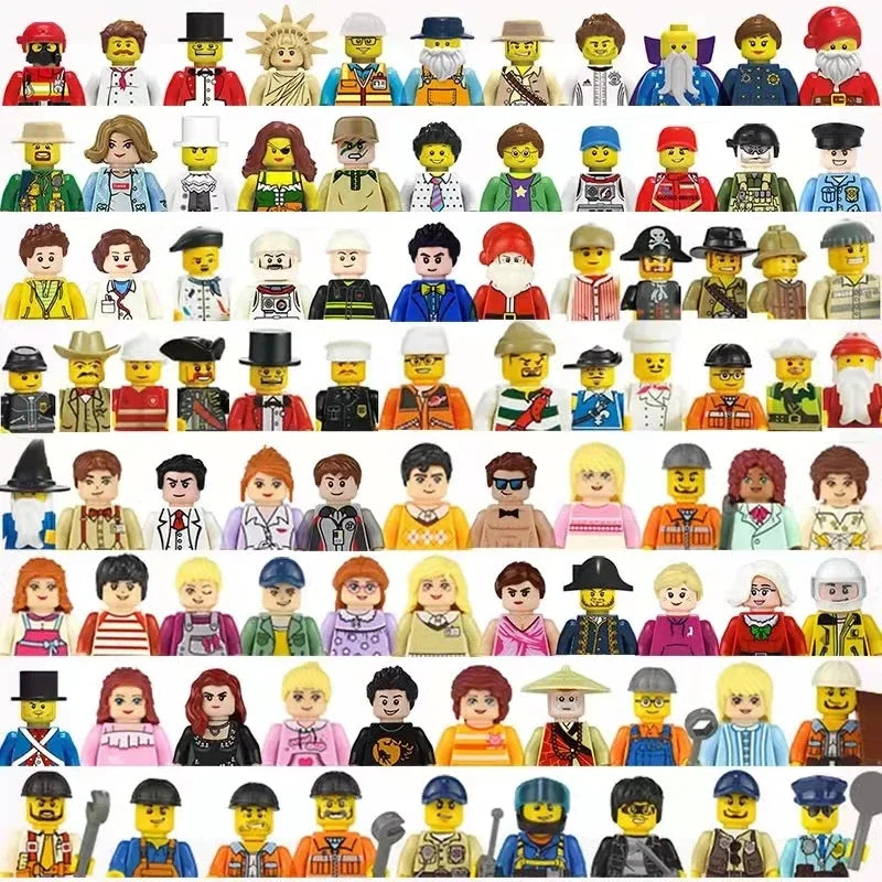 Random High Quality Norepeat City Figures Movie Characters Worker Police Soldier Ninja Superheros Building Block Bricks Toy