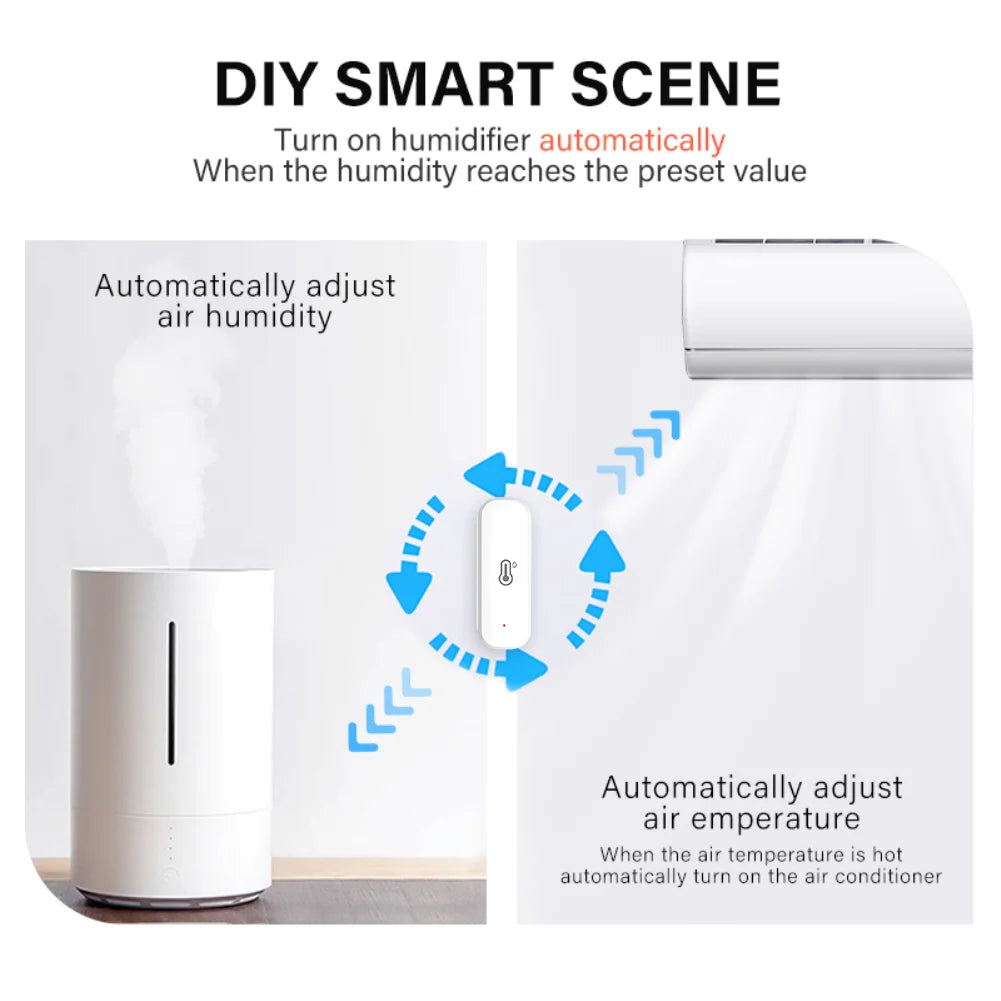 Tuya WIFI / ZigBee Smart Temperature And Humidity Sensor Battery Powered ZigBee Smart Home Security Work With Alexa Google Home