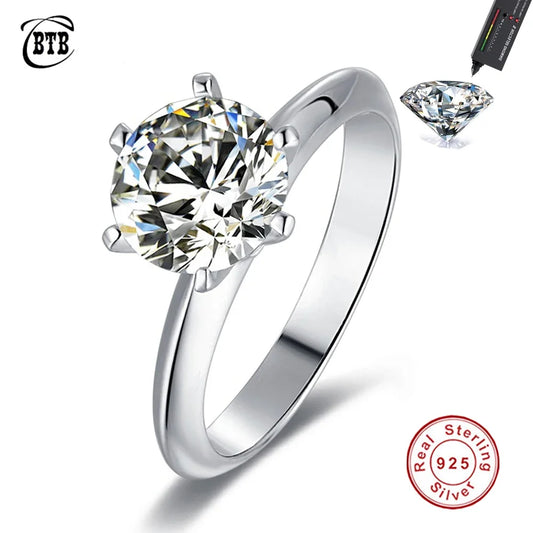 New Luxury 925 Sterling Silver Real Moissanite Rings Wholesale