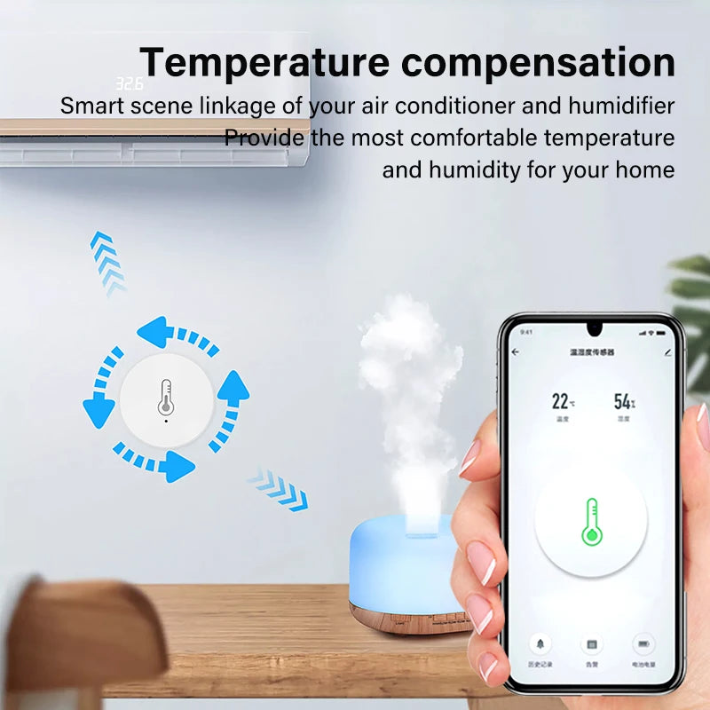 Tuya Smart Zigbee Temperature And Humidity Sensor Indoor Thermometer Monitor Smart Life Work With Alexa Google Home Assistant