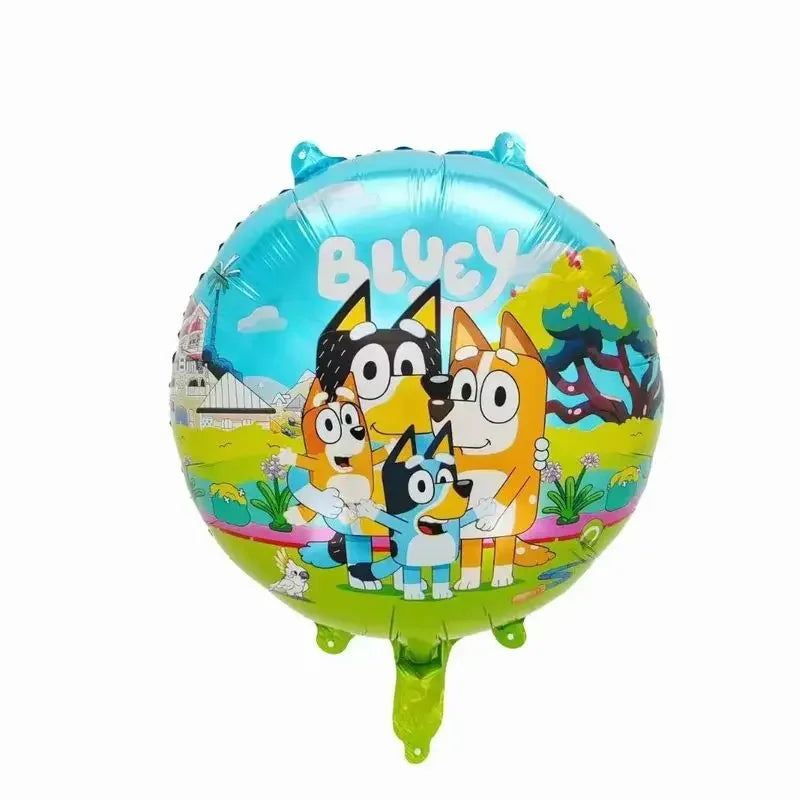 New 2024 Animated Film Bluey Aluminum Film Balloon Cartoon Cute Children'S Game Toy Birthday Balloon