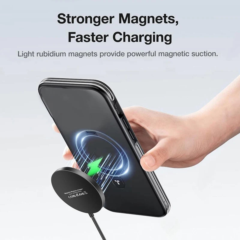 VIKEFON Magnetic Wireless Charger Pad USB + Type C For iPhone 15 14 13 12 Pro Max Fast Wireless Charging Dock Station Chargers