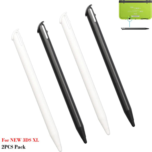 2pcs Stylus Pens for New 3DS XL Gaming Console Replacement Pen Plastic Touch Screen Pen Black White