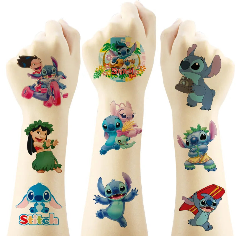 Disney Anime Lilo & Stitch Tattoo Stickers Kawaii Stitch DIY Stickers Birthday Party Decoration Cartoon Children Toy Gifts