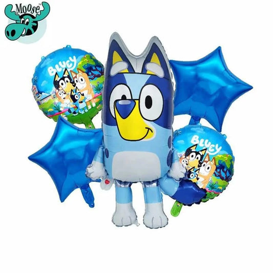 New 2024 Animated Film Bluey Aluminum Film Balloon Cartoon Cute Children'S Game Toy Birthday Balloon