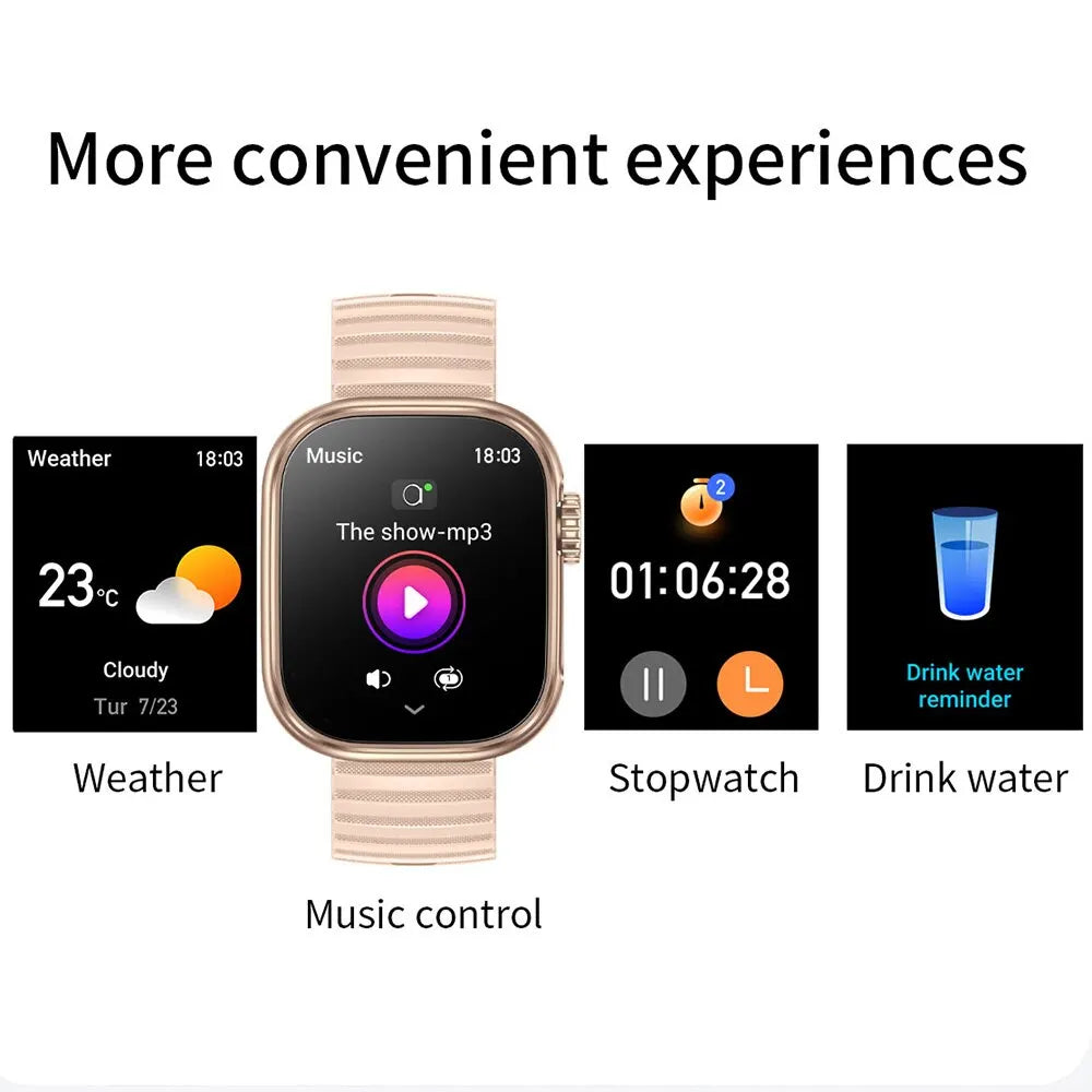 SENBONO Smart Watch Men Women LED Flashlight 100+ Sport Modes Fitness Tracker Body Temperature 2.01” Screen Smartwatch Men Wome