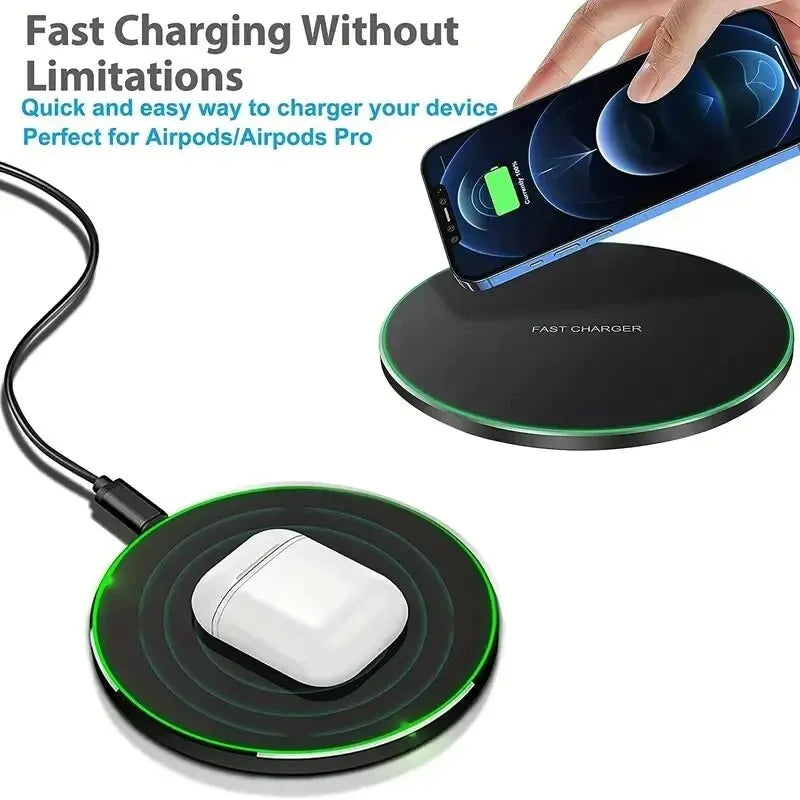 30W Wireless Charger Pad Stand Mobile Phone Chargers Fast Charging Dock Station For iPhone 15 14 13 12 11 Pro Max Samsung Xiaomi