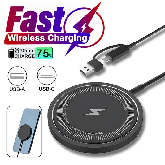 ALYNIC Magnetic Wireless Charger Fast Charging Pad for iPhone 15 14 13 12 Airpods 3/2 PD USB Type C Phone Chargers Station Dock